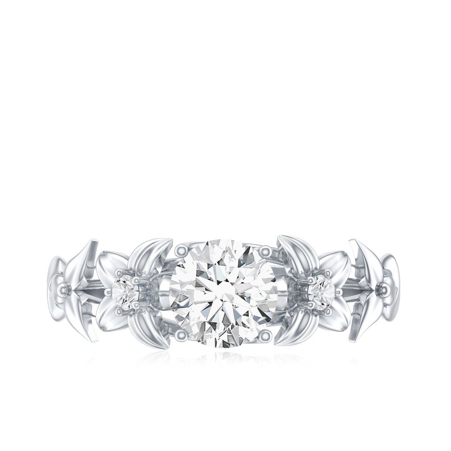 Designer Moissanite Flower Engagement Ring for Women