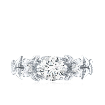 Designer Moissanite Flower Engagement Ring for Women