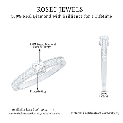 Minimal Round Diamond Promise Ring