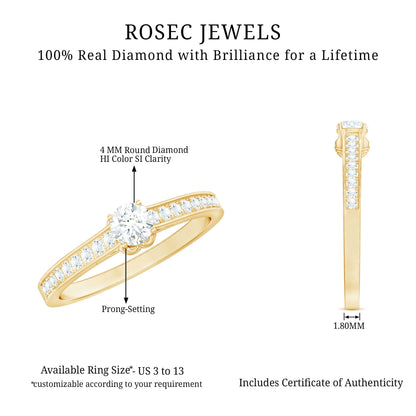 Minimal Round Diamond Promise Ring
