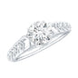 Round Cut Certified Moissanite Art Deco Engagement Ring