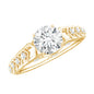 Round Cut Certified Moissanite Art Deco Engagement Ring