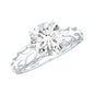 1 Carat Solitaire Moissanite Engagement Ring with Filigree Band