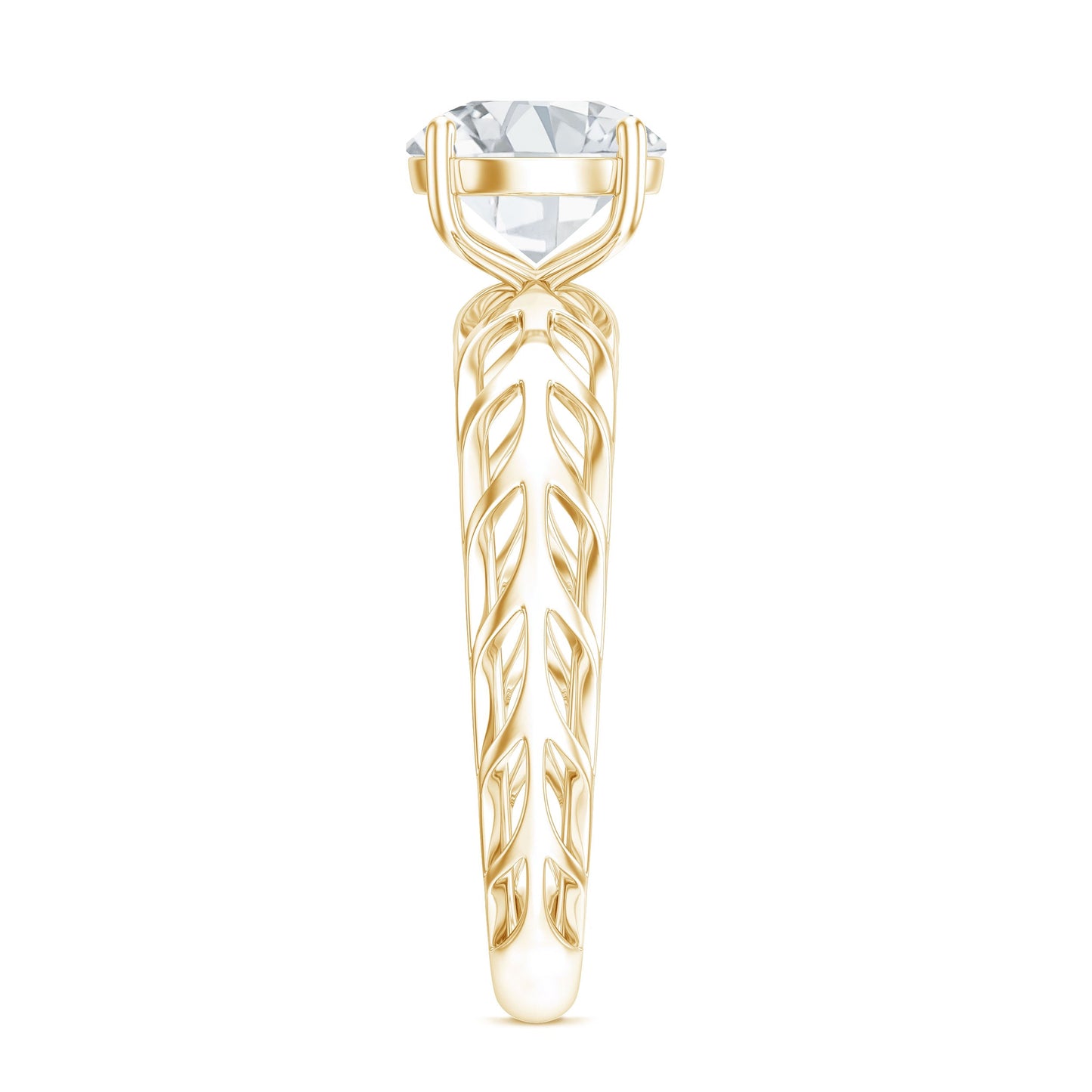 1 Carat Solitaire Moissanite Engagement Ring with Filigree Band