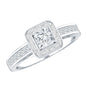 Lab Grown Diamond Princess Cut Engagement Ring with Halo
