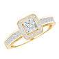 Lab Grown Diamond Princess Cut Engagement Ring with Halo