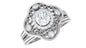 Vintage Looking Diamond Wedding Bridal Ring Set of 2