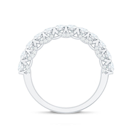 Trellis Set Moissanite Half Eternity Ring