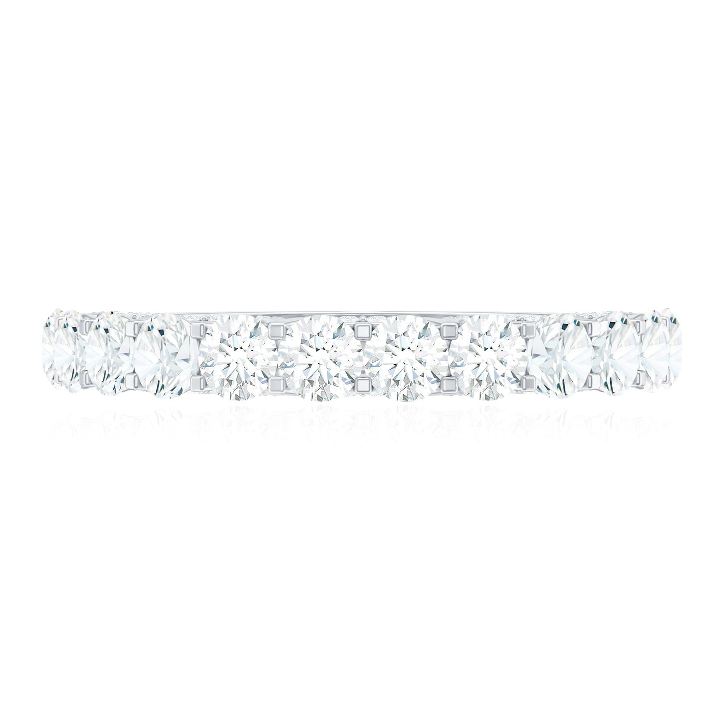 Trellis Set Moissanite Half Eternity Ring
