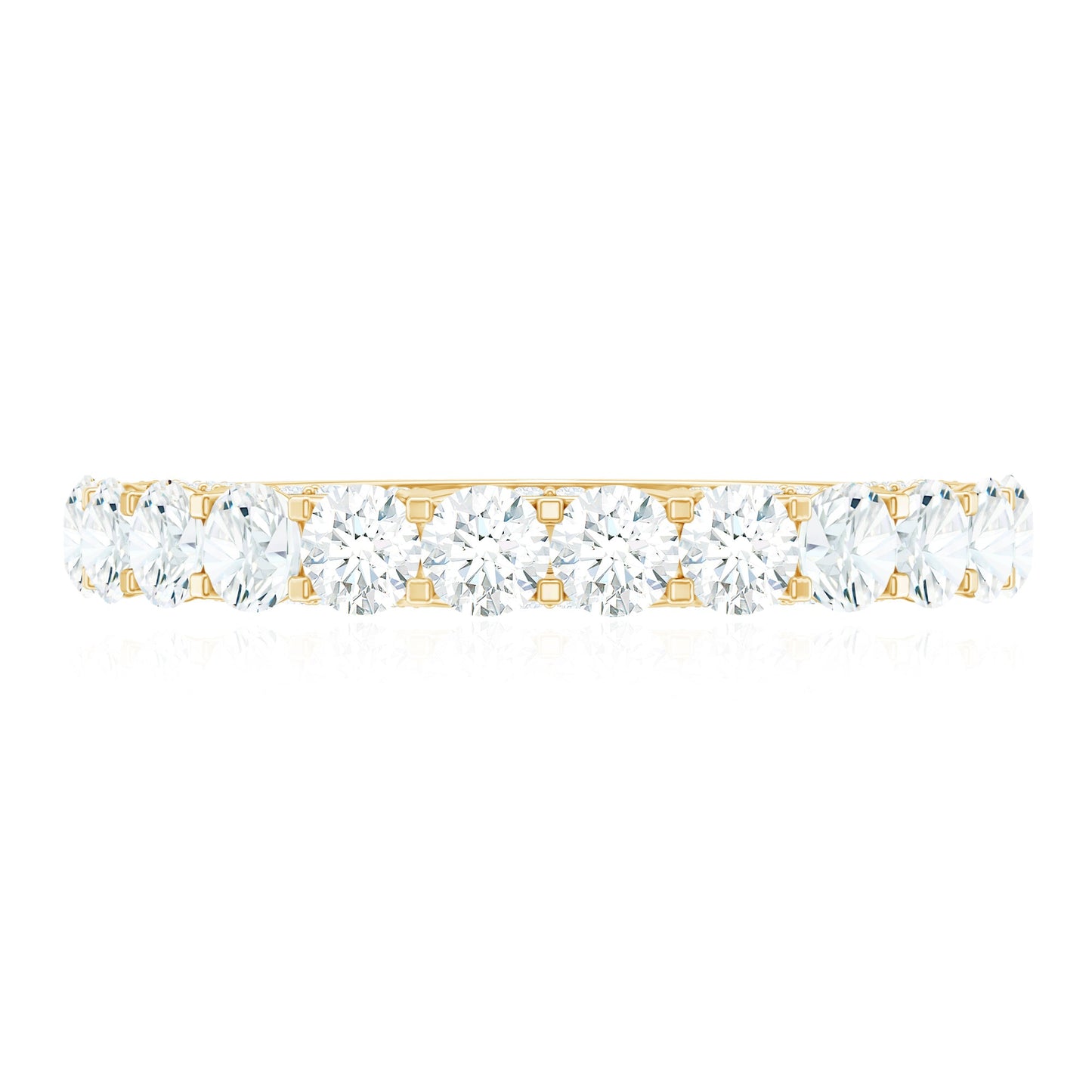 Trellis Set Moissanite Half Eternity Ring