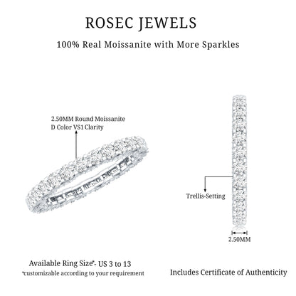 Trellis Set Moissanite Full Eternity Band Ring