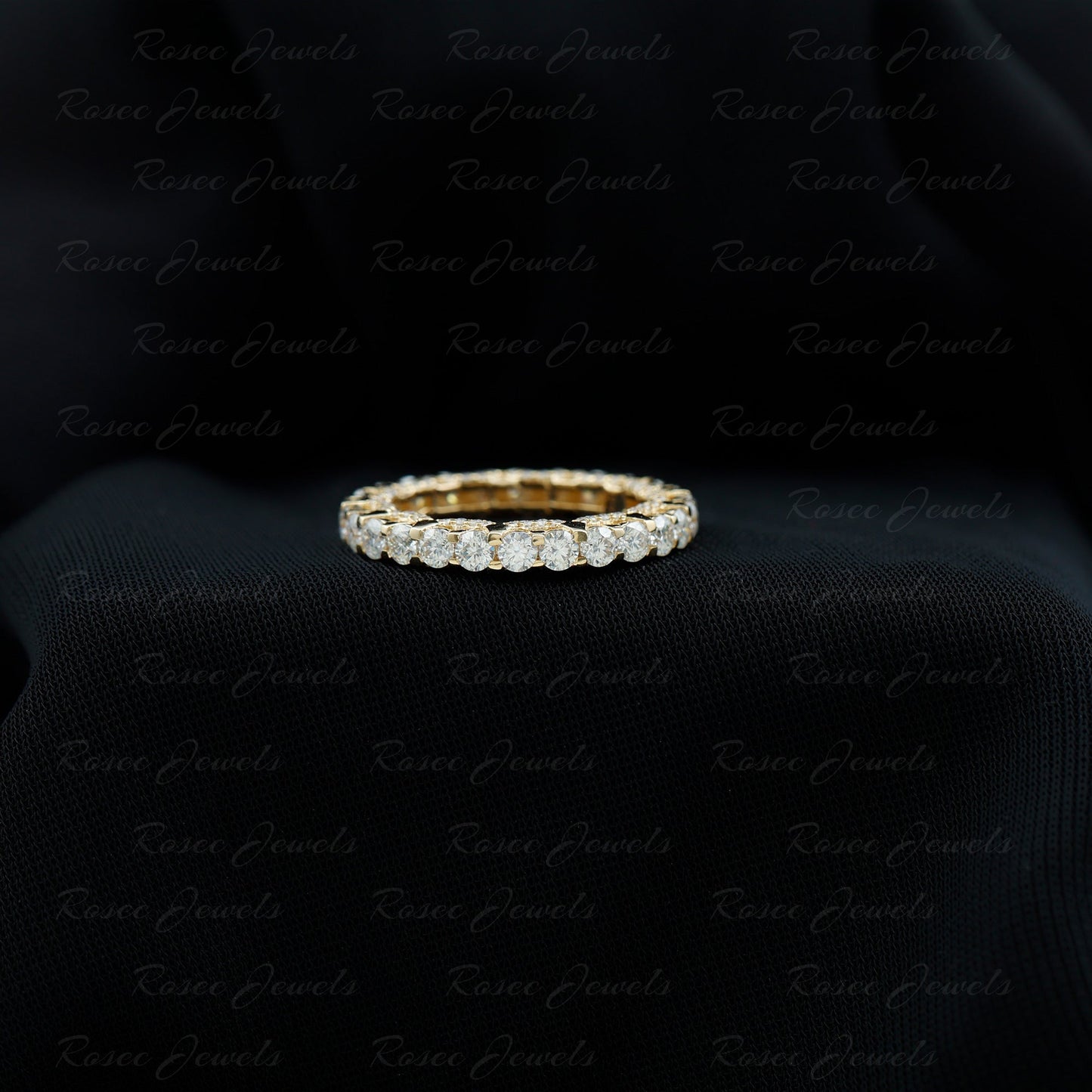 Trellis Set Moissanite Full Eternity Band Ring