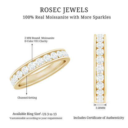 Channel Set Moissanite Eternity Band for women