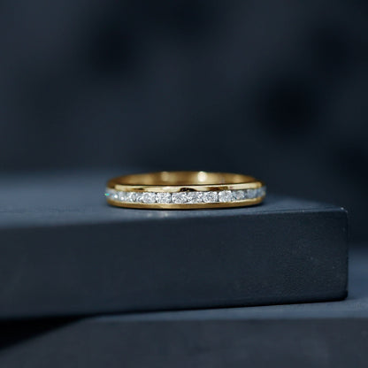 Channel Set Moissanite Eternity Band for women