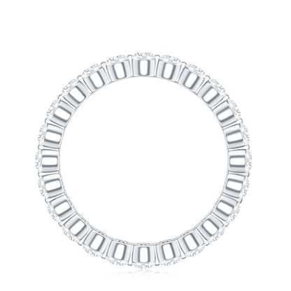 Certified Round Cut Moissanite Eternity Band Ring
