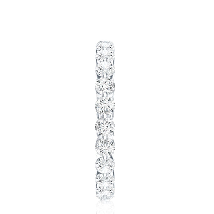 Certified Round Cut Moissanite Eternity Band Ring