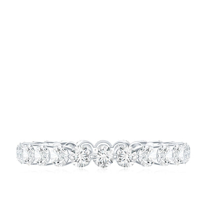 Certified Round Cut Moissanite Eternity Band Ring