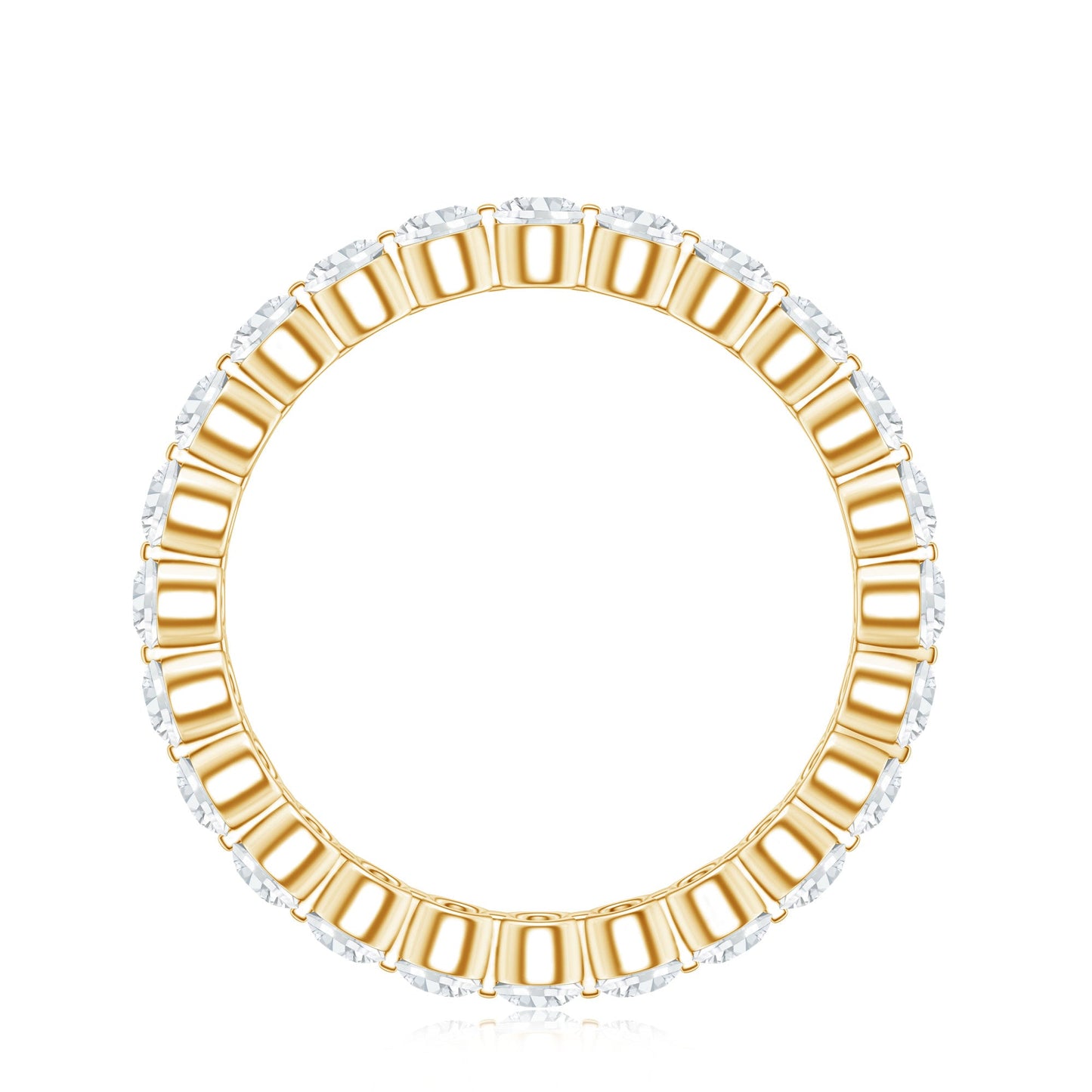 Certified Round Cut Moissanite Eternity Band Ring