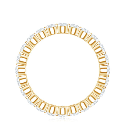 Certified Round Cut Moissanite Eternity Band Ring
