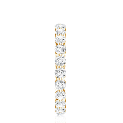 Certified Round Cut Moissanite Eternity Band Ring