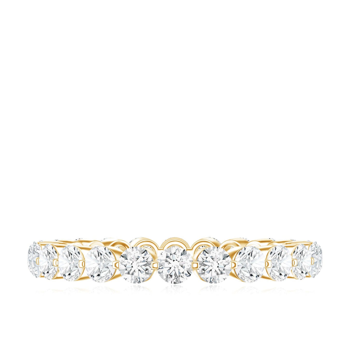 Certified Round Cut Moissanite Eternity Band Ring