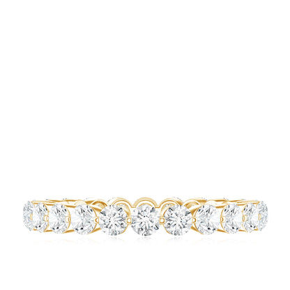 Certified Round Cut Moissanite Eternity Band Ring
