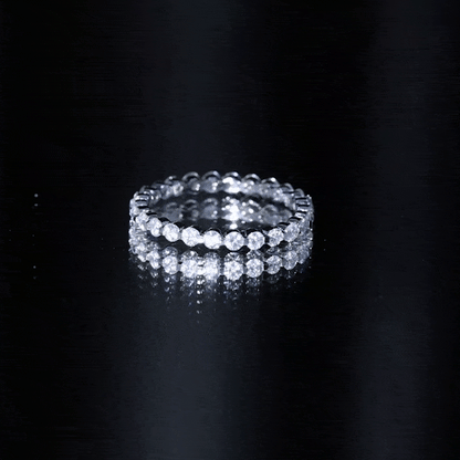 Round Cut Moissanite Full Eternity Band Ring