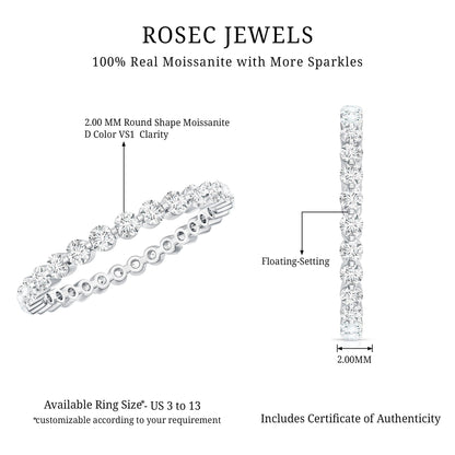 Round Cut Moissanite Full Eternity Band Ring