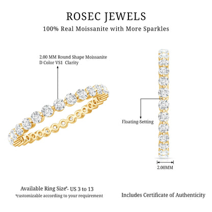 Round Cut Moissanite Full Eternity Band Ring