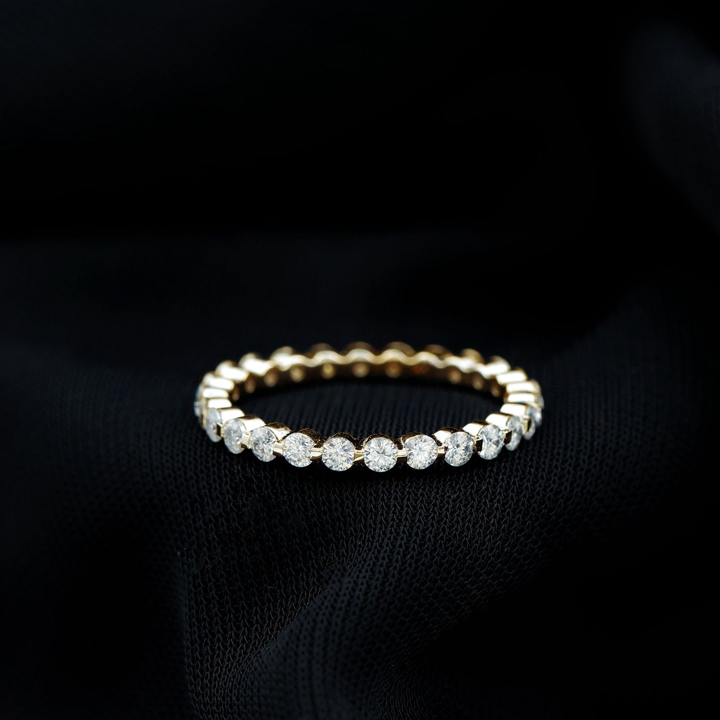 Round Cut Moissanite Full Eternity Band Ring
