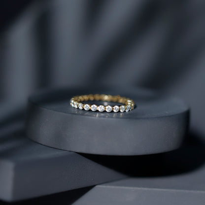 Round Cut Moissanite Full Eternity Band Ring
