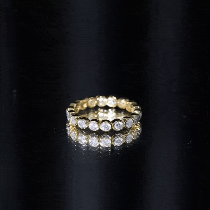 Certified Bezel Set Moissanite Full Eternity Band Ring For Women