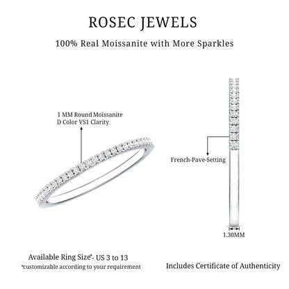 Moissanite Minimal Eternity Stackable Ring