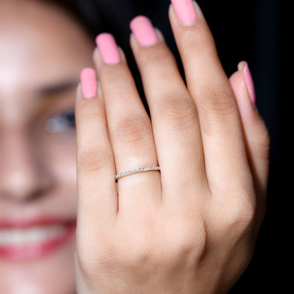 Moissanite Minimal Eternity Stackable Ring