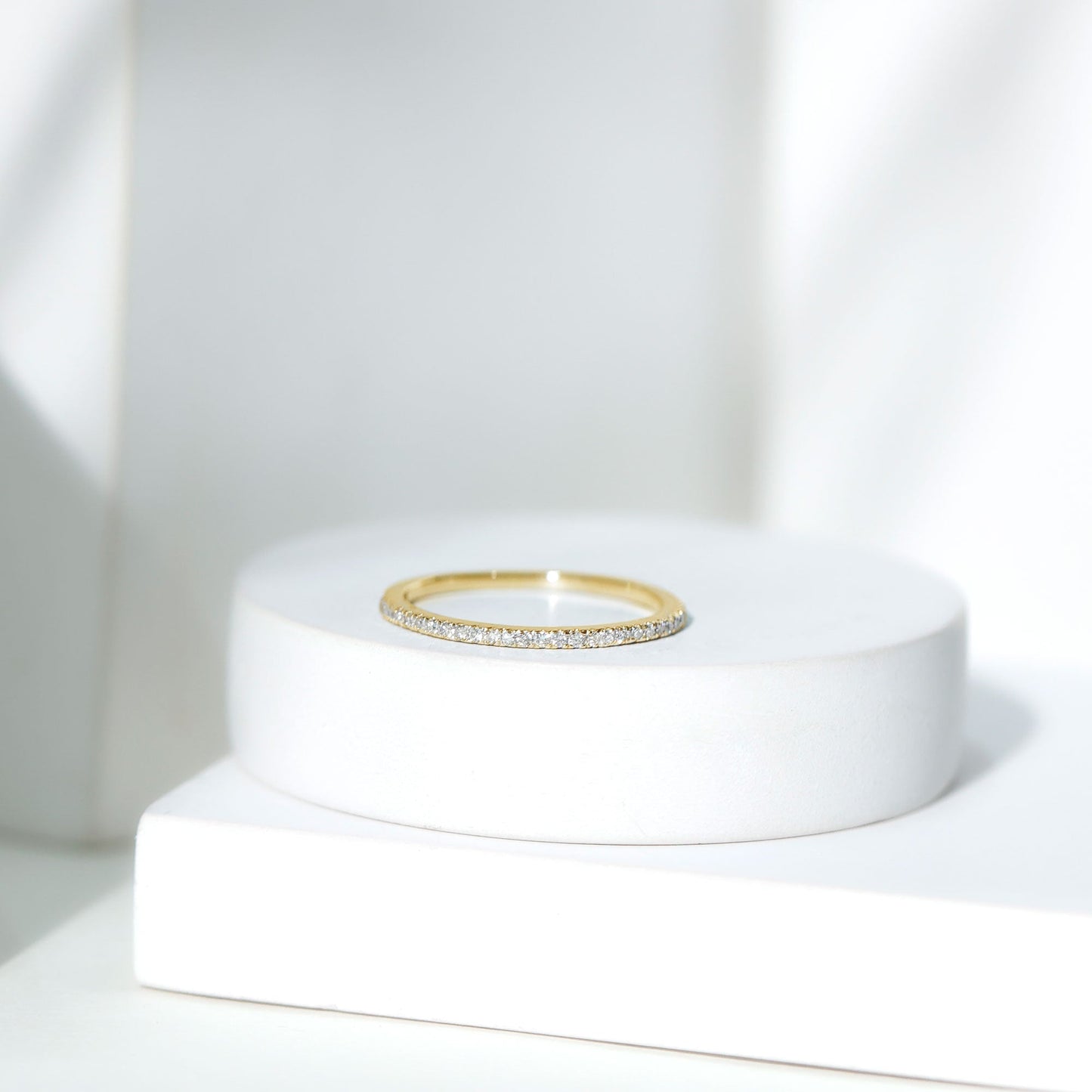 Moissanite Minimal Eternity Stackable Ring