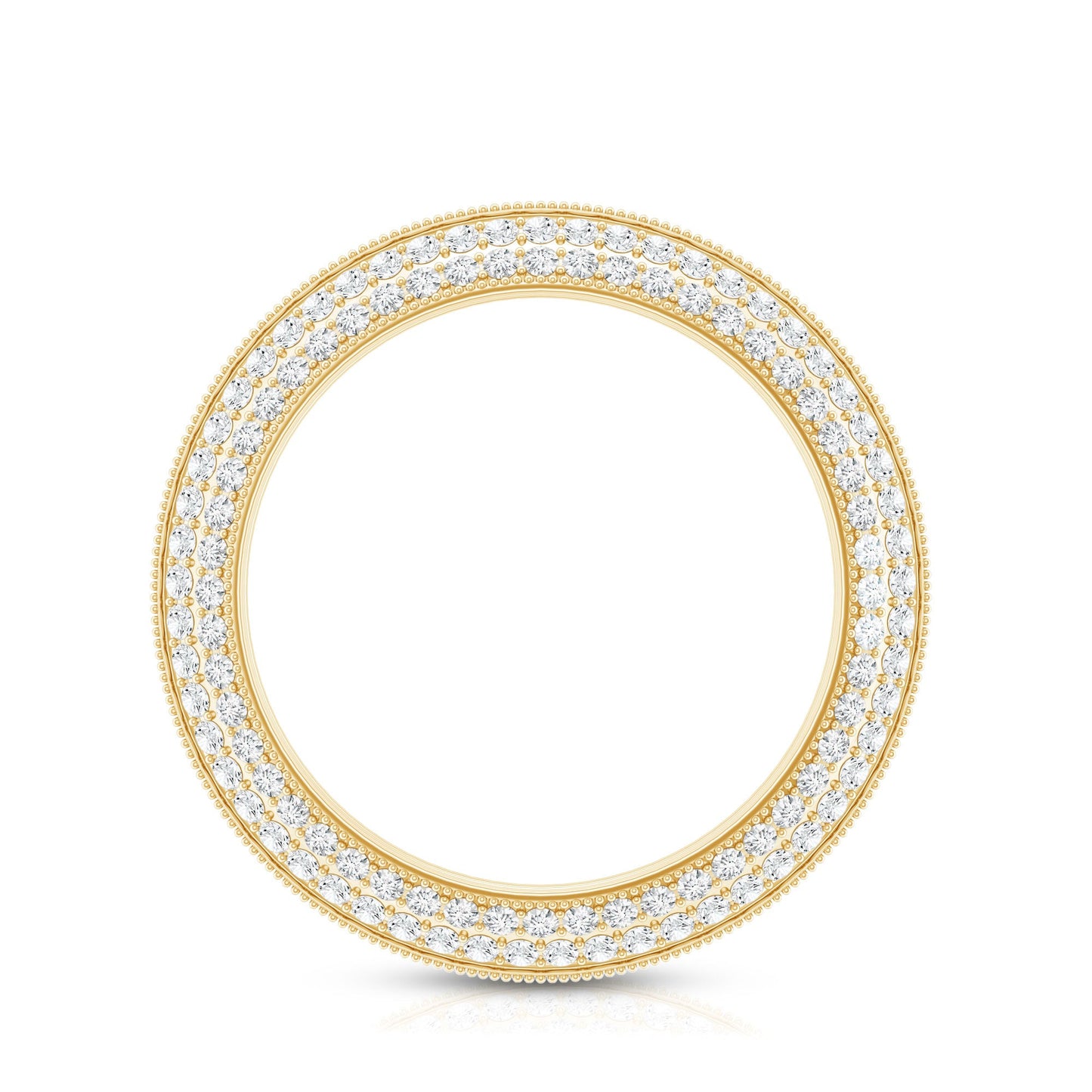 Pave Set Moissanite Eternity Band with Milgrain Detailing