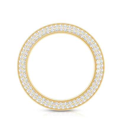 Pave Set Moissanite Eternity Band with Milgrain Detailing