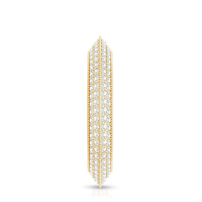 Pave Set Moissanite Eternity Band with Milgrain Detailing
