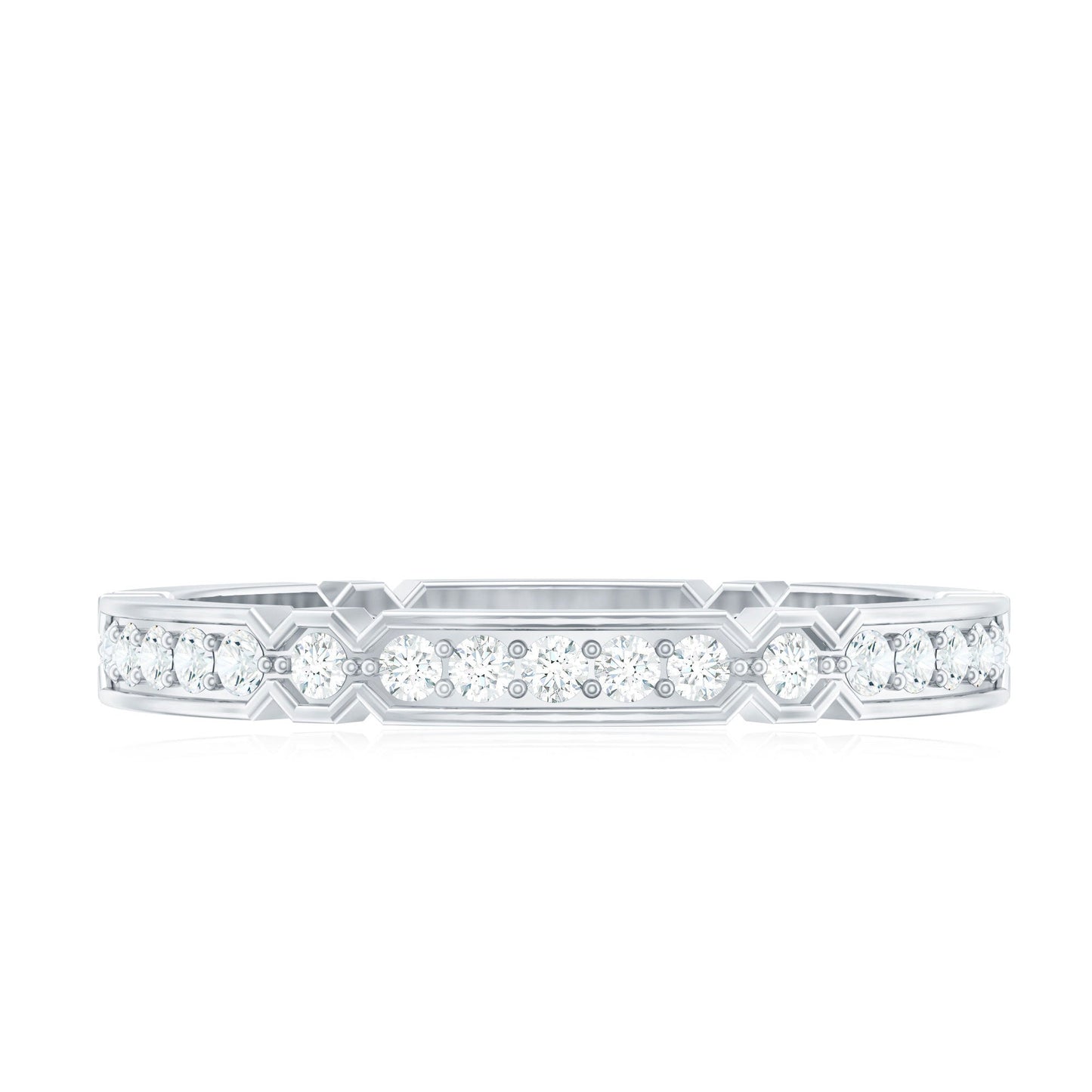 Classic Moissanite Full Eternity Ring in Pin Point Setting