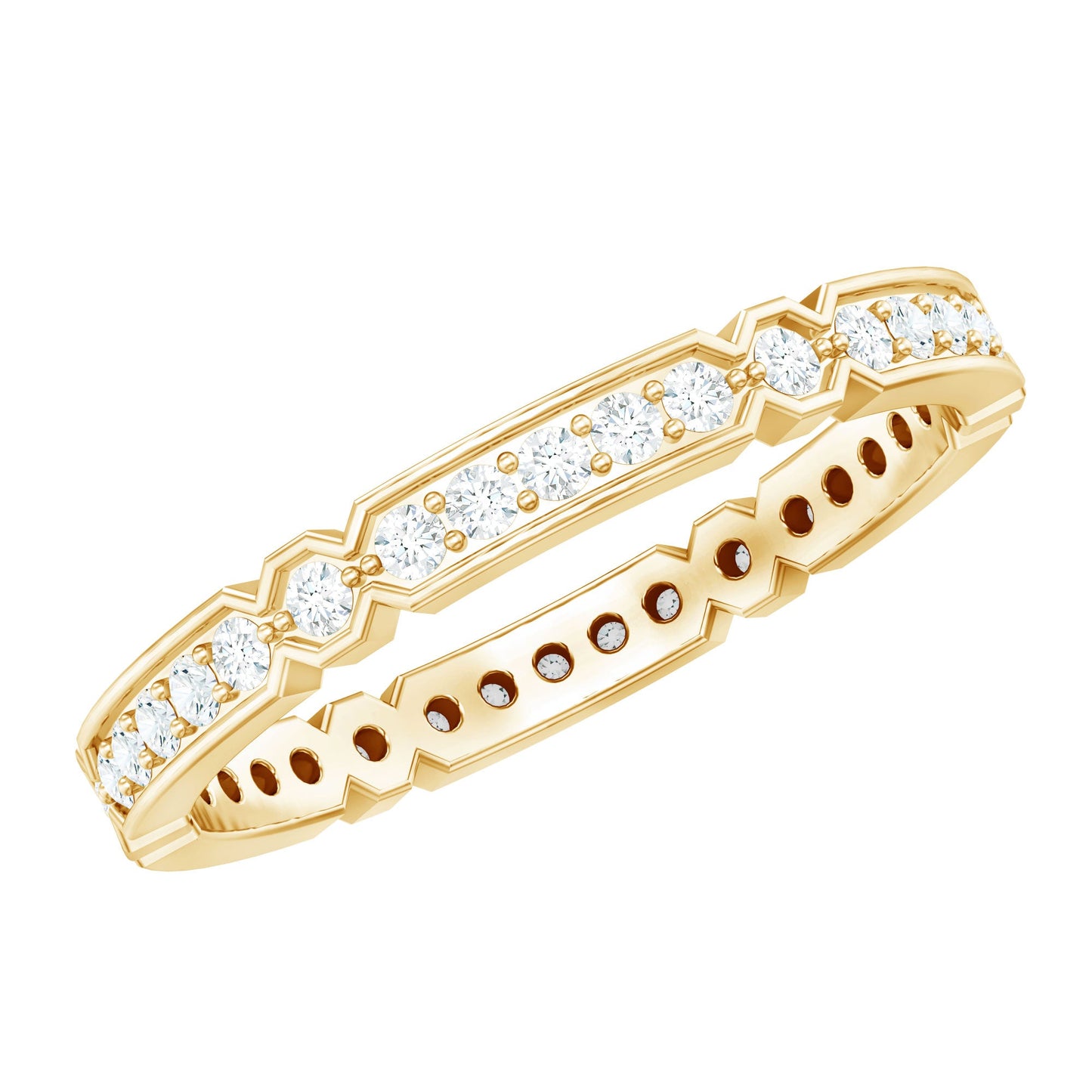 Classic Moissanite Full Eternity Ring in Pin Point Setting