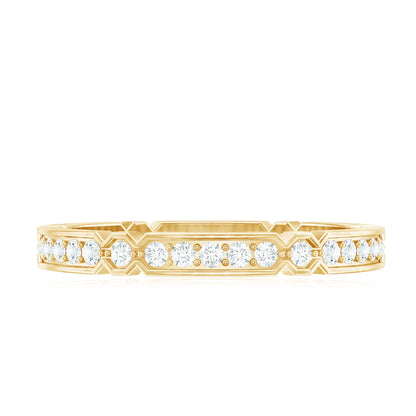 Classic Moissanite Full Eternity Ring in Pin Point Setting
