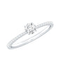 Certified 0.5 Carat Round Moissanite Solitaire Promise Ring
