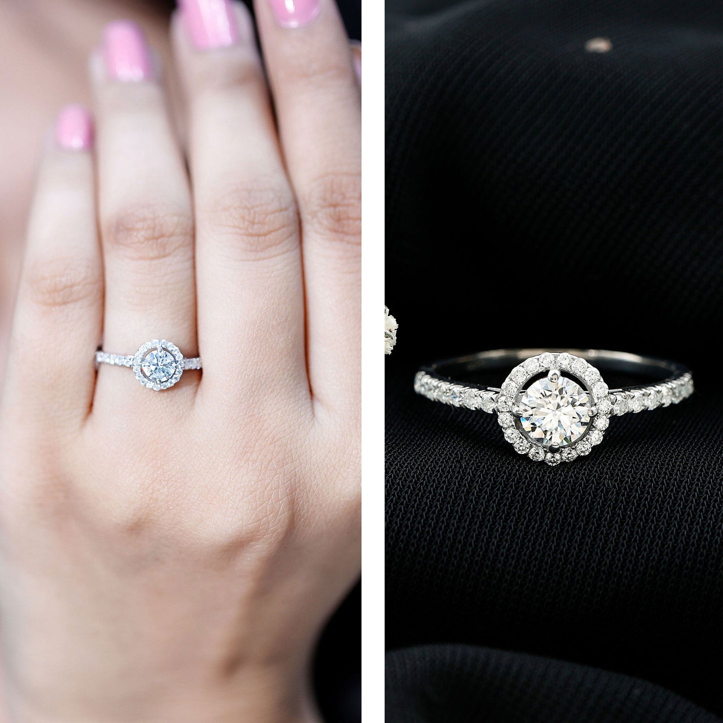 Brilliant Cut Moissanite Promise Ring With Certificate