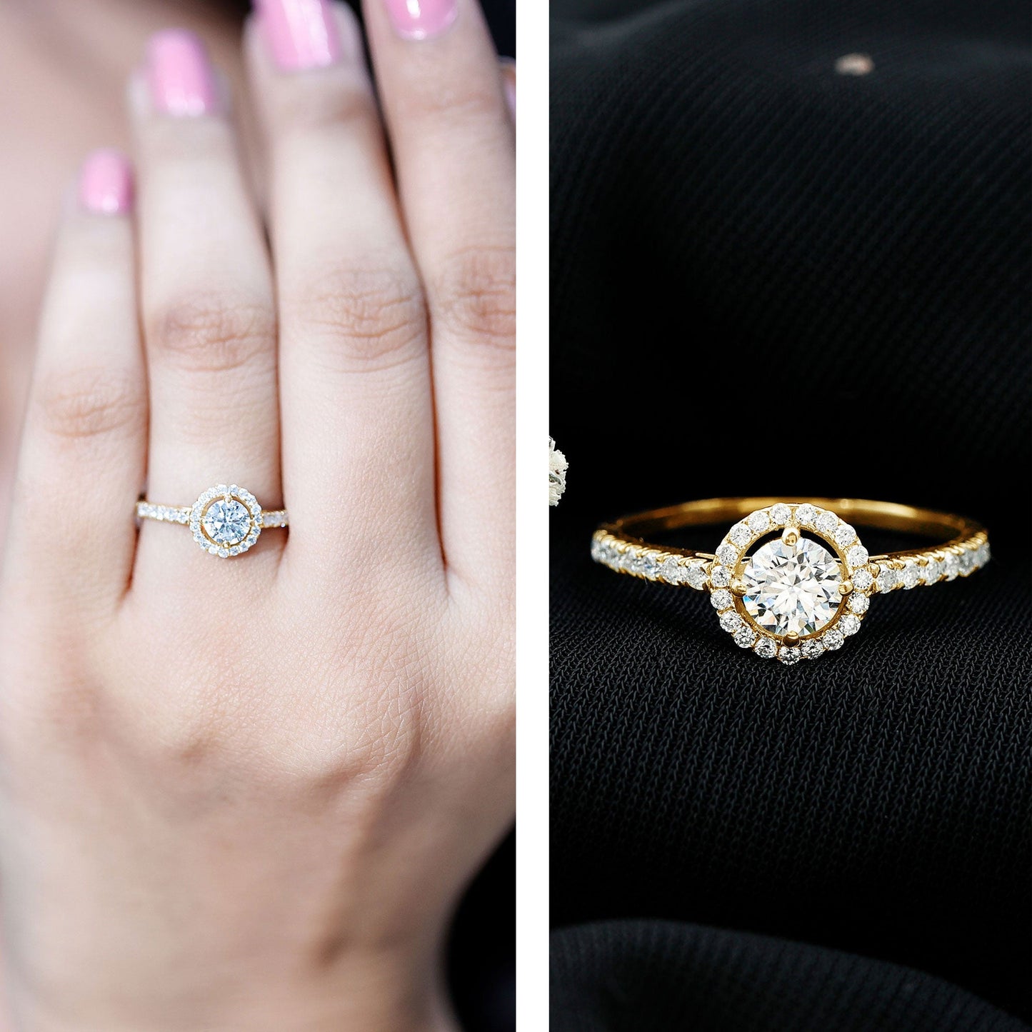 Brilliant Cut Moissanite Promise Ring With Certificate
