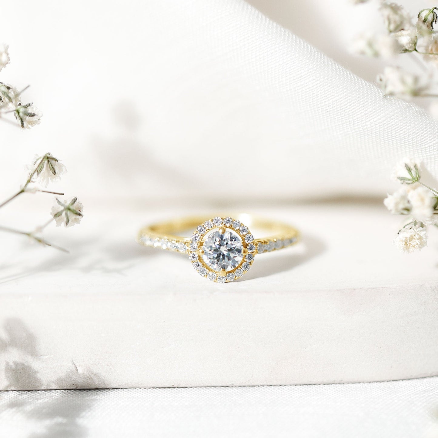 Brilliant Cut Moissanite Promise Ring With Certificate