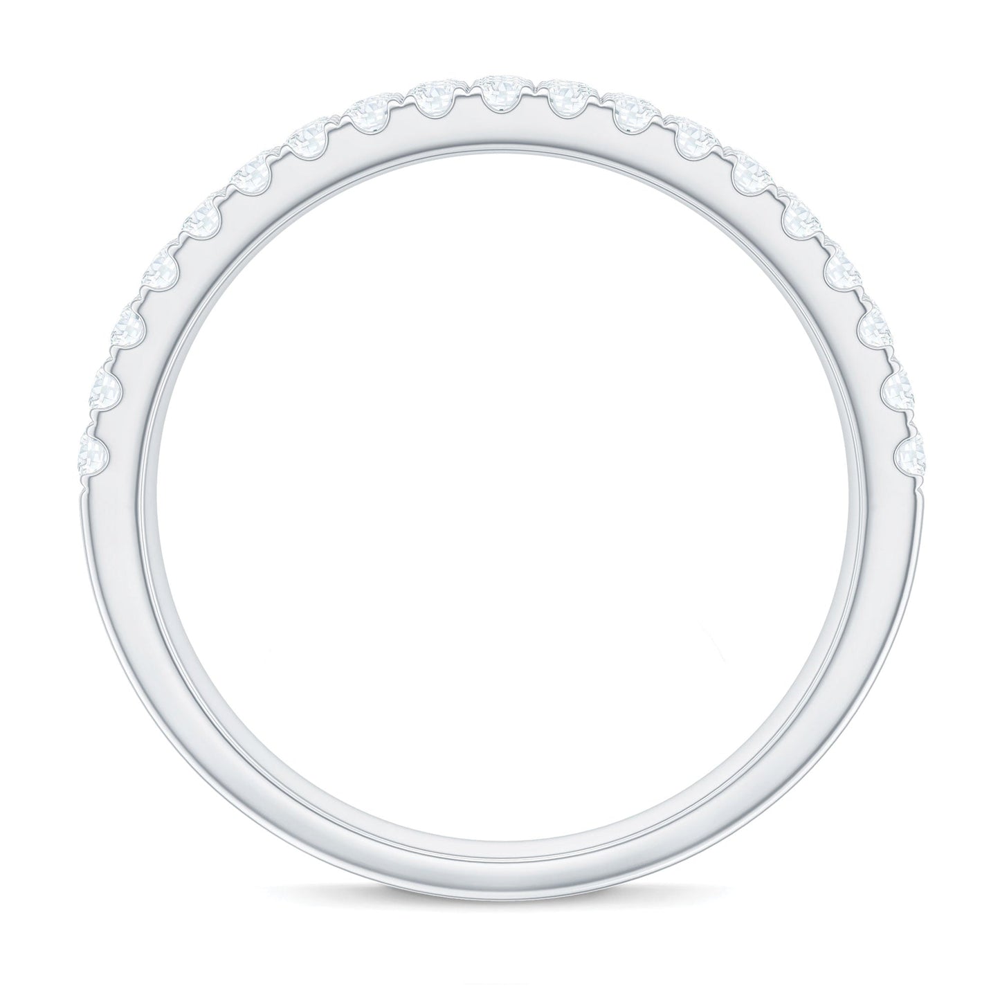 Three Row Moissanite Half Eternity Band Ring