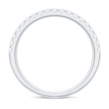 Three Row Moissanite Half Eternity Band Ring