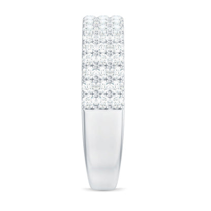 Three Row Moissanite Half Eternity Band Ring