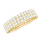 Three Row Moissanite Half Eternity Band Ring