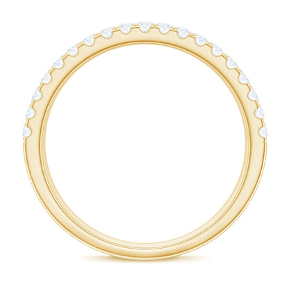 Three Row Moissanite Half Eternity Band Ring